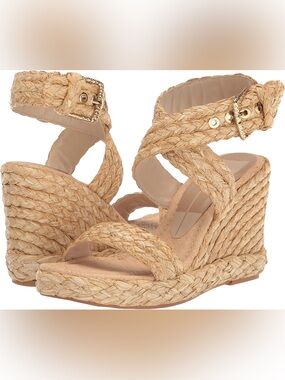 Dolce Vita “Aldona” BRAIDED RATTAN WEDGES platforms 11 espadrille sandals nwot